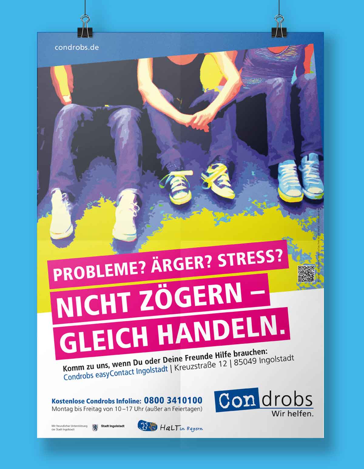 Nicht Zögern - Gleich Handeln - Präventionsplakat condrobs - Design c-c-design.de